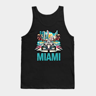 Formula Miami City Racing Circuit Car Map Grand Prix Race Tank Top